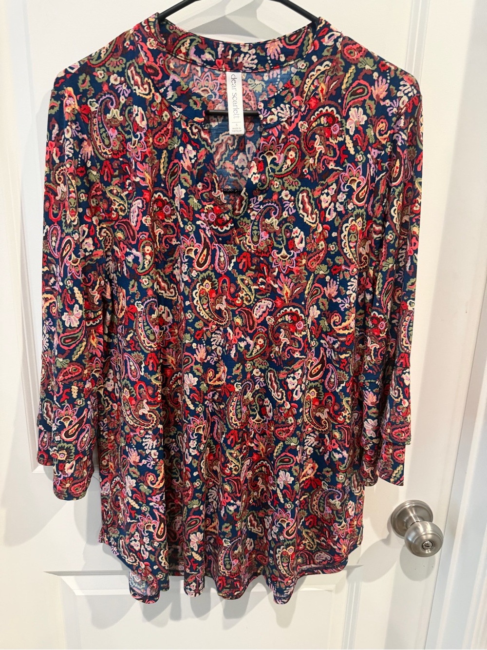 Dear Scarlett Paisley Print Blouse Size Large